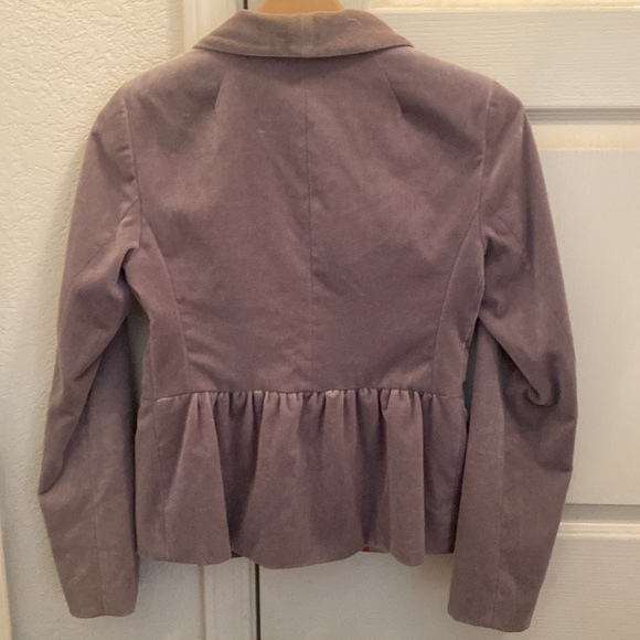 Size 4 J. Crew gray velvet blazer - Picture 2 of 6
